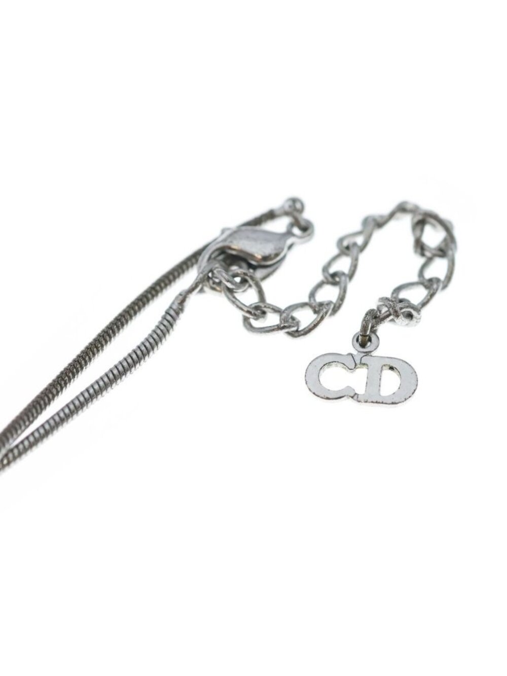 Dior Logo Bar Pendant Snake Chain Silver - Picture 6 of 6